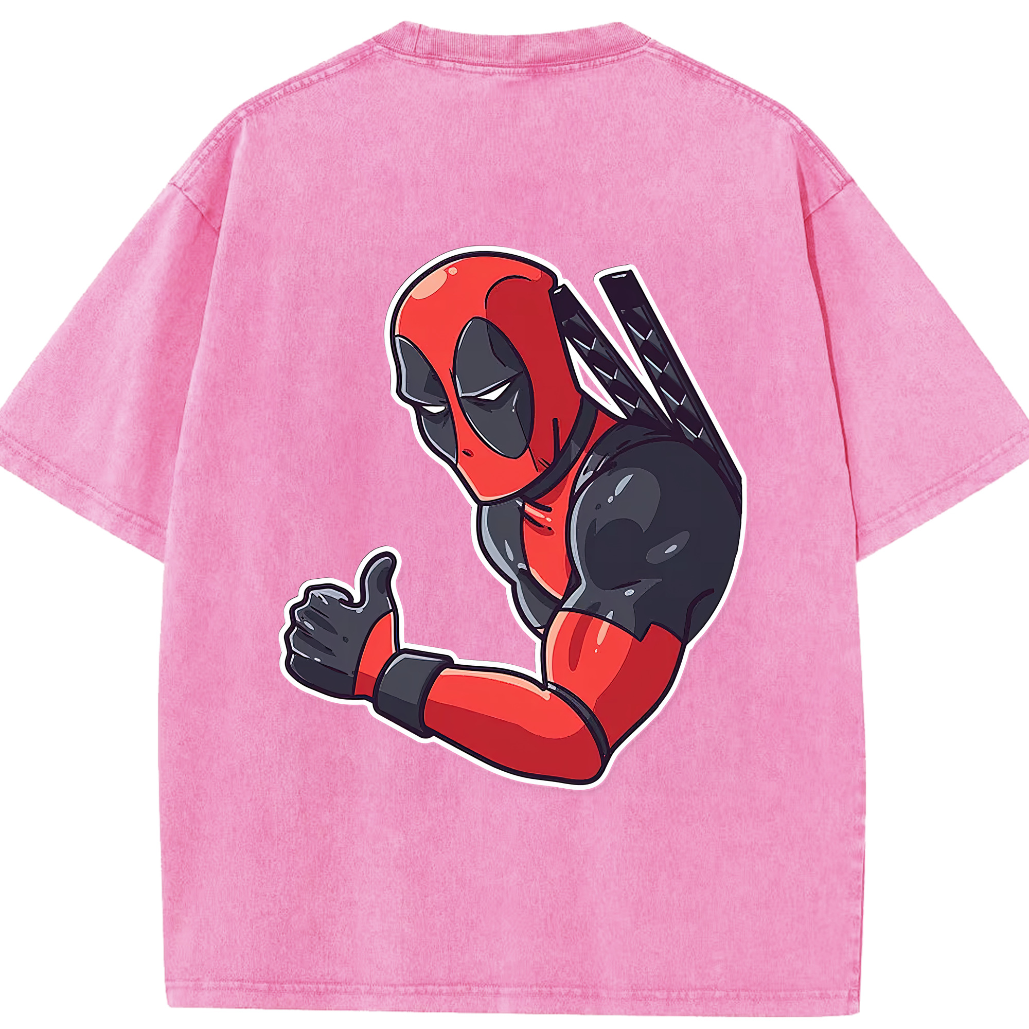 （画像用） Deadpool デッドプール 綿100% ヴィンテージ風 半袖Tシャツ（背面プリント）